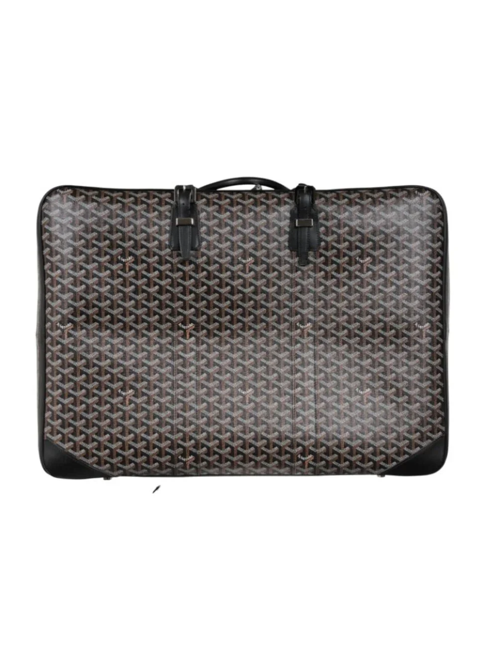 Goyard Black Goyardine Canvas Leather Majordome 60 Travel Trunk Luggage Bag